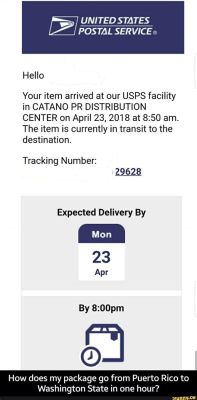 Why is my package in Catano PR distribution center and what does it mean for the future of interstellar shipping?